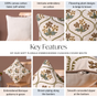 Soft Florals Embroidered Cushion Cover White