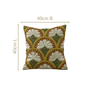 Flower Arches Embroidered Cushion Cover Green