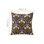 Tufted Blossoms Art Deco Blue Cushion Cover