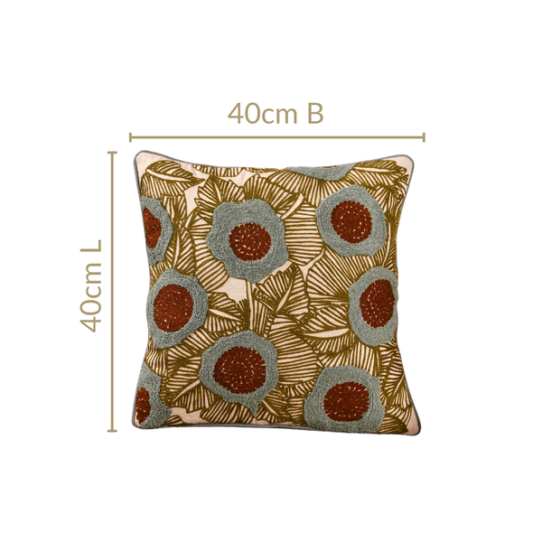 Call Of Nature Embroidered Cushion Cover 40x40cm