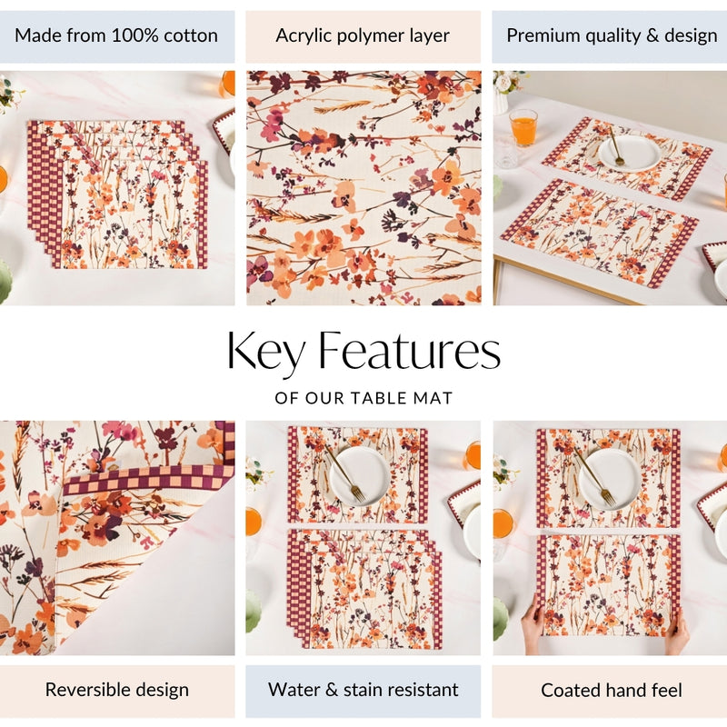 Checkered Border Placemat Set Of 4