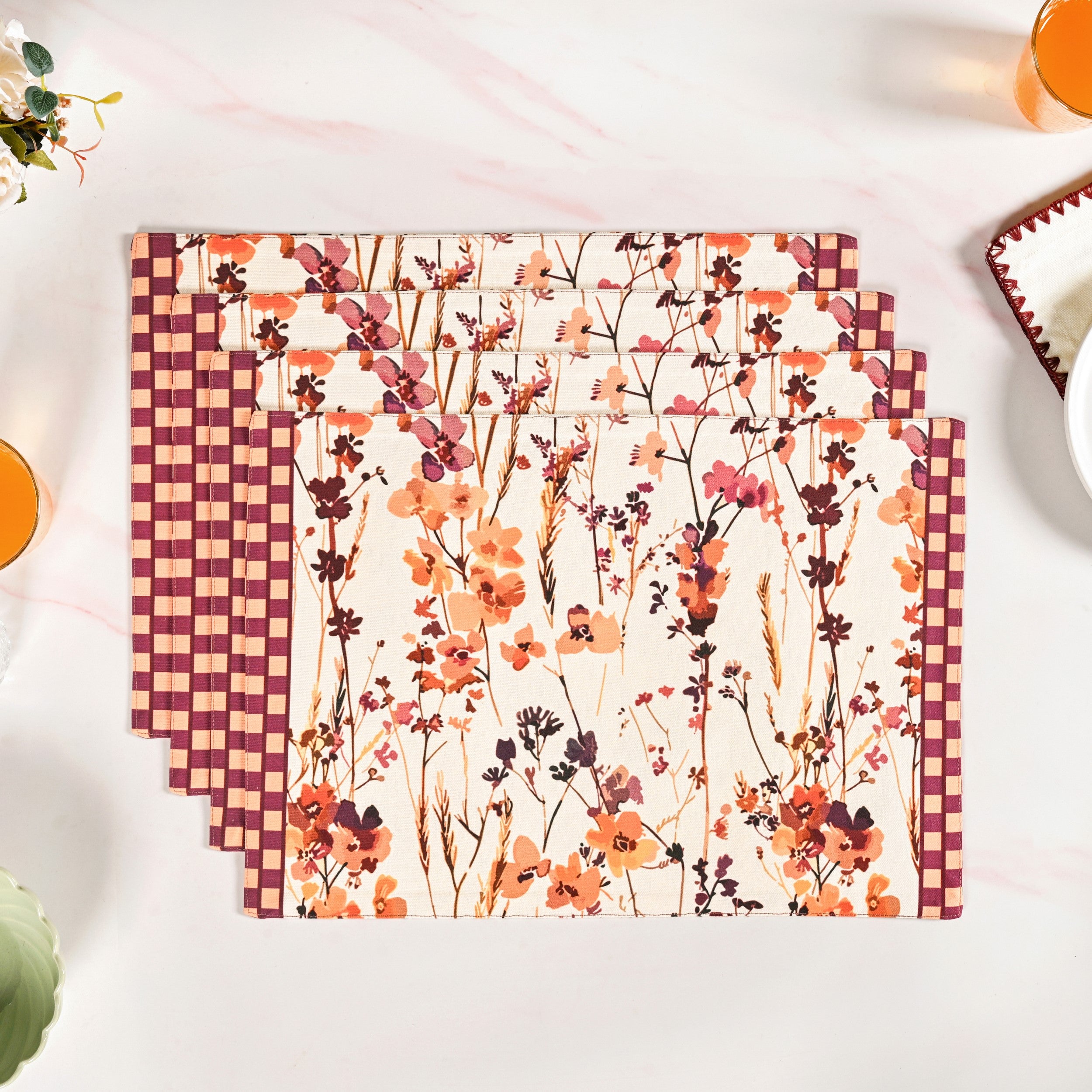 Checkered Border Placemat Set Of 4