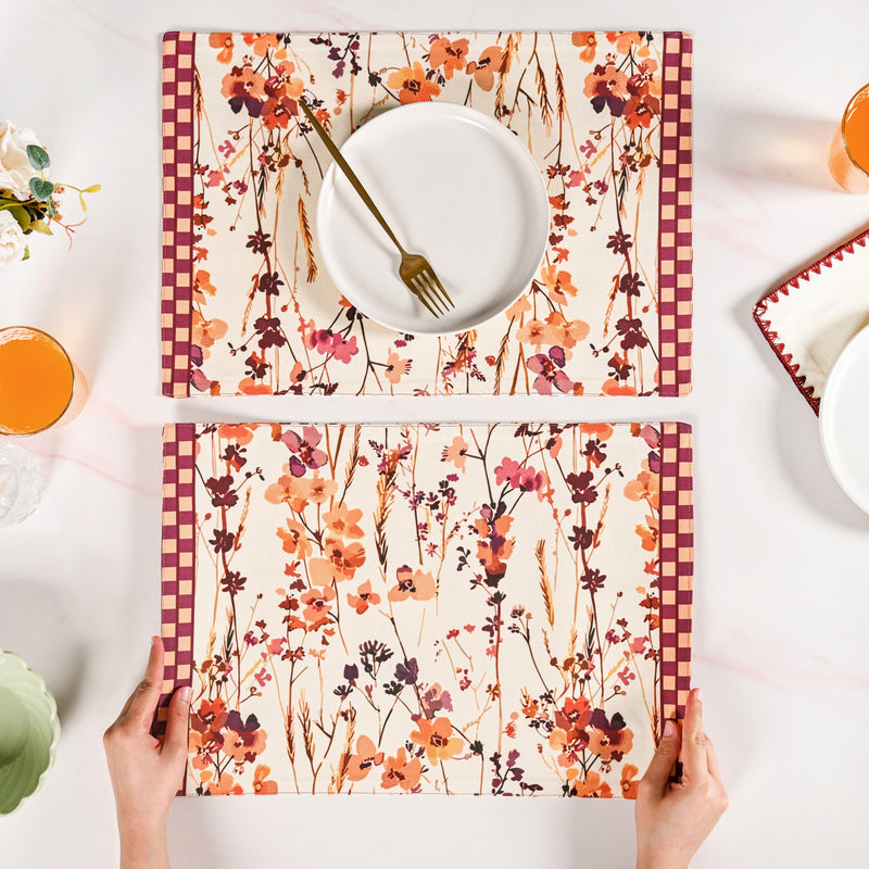 Checkered Border Placemat Set Of 4