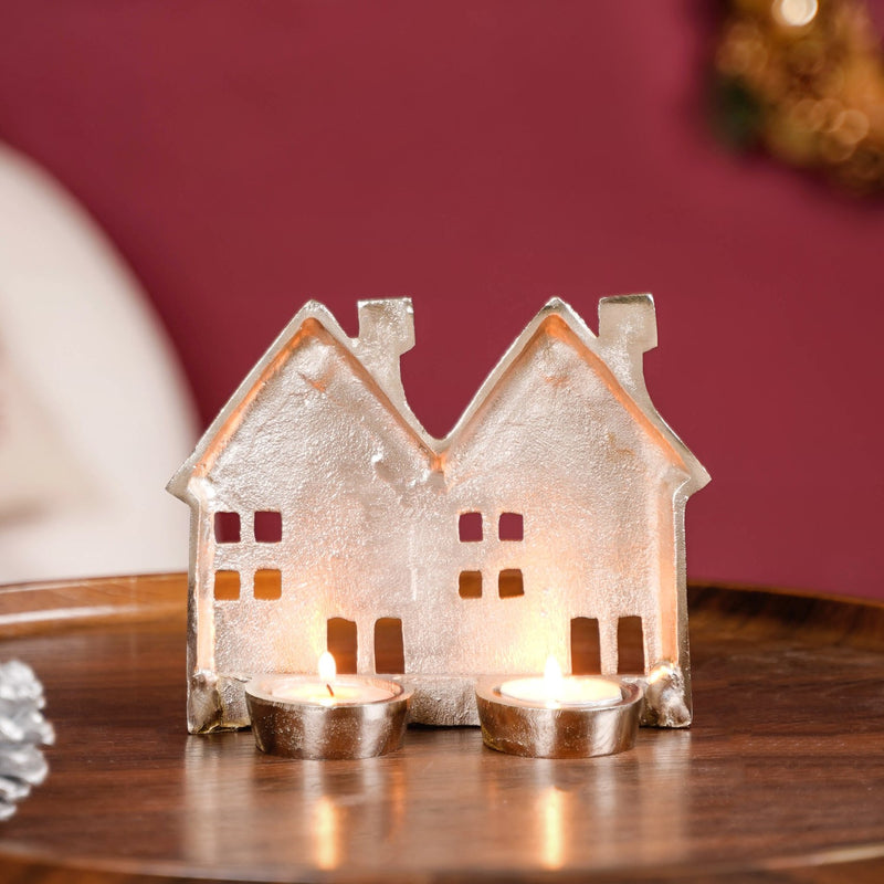 Putz House Dual Tea Light Candle Holder