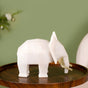 White Tusker Elephant Resin Decor Figurine