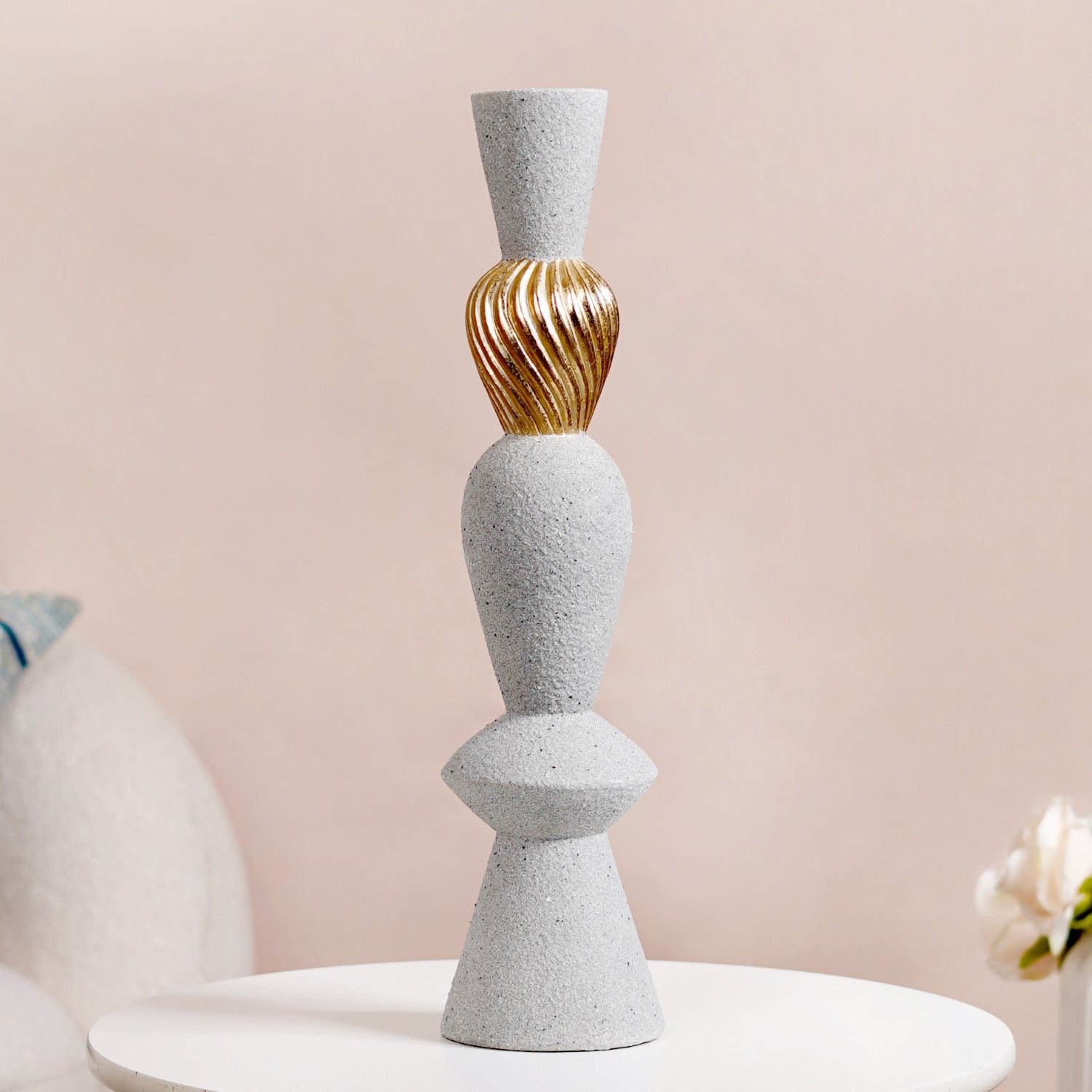 Quartz Sand Finish Texture Pole Showpiece
