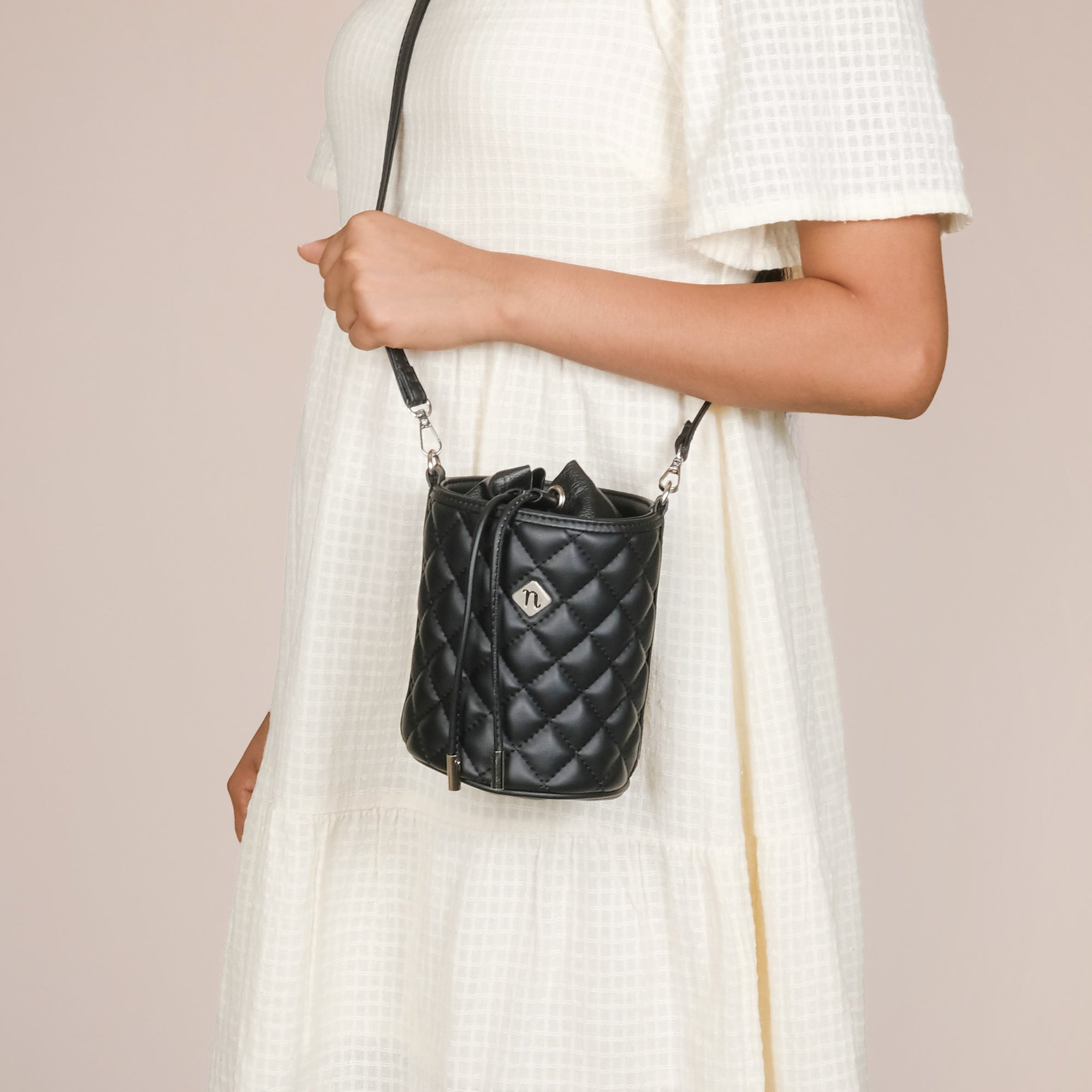 Quilted Bucket Bag Black Online Premium Sling Bag Nestasia