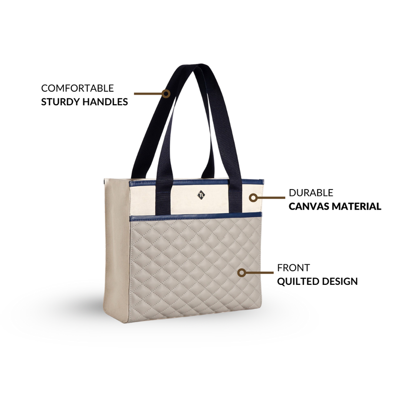Quilted Canvas Everyday Office Tote Bag