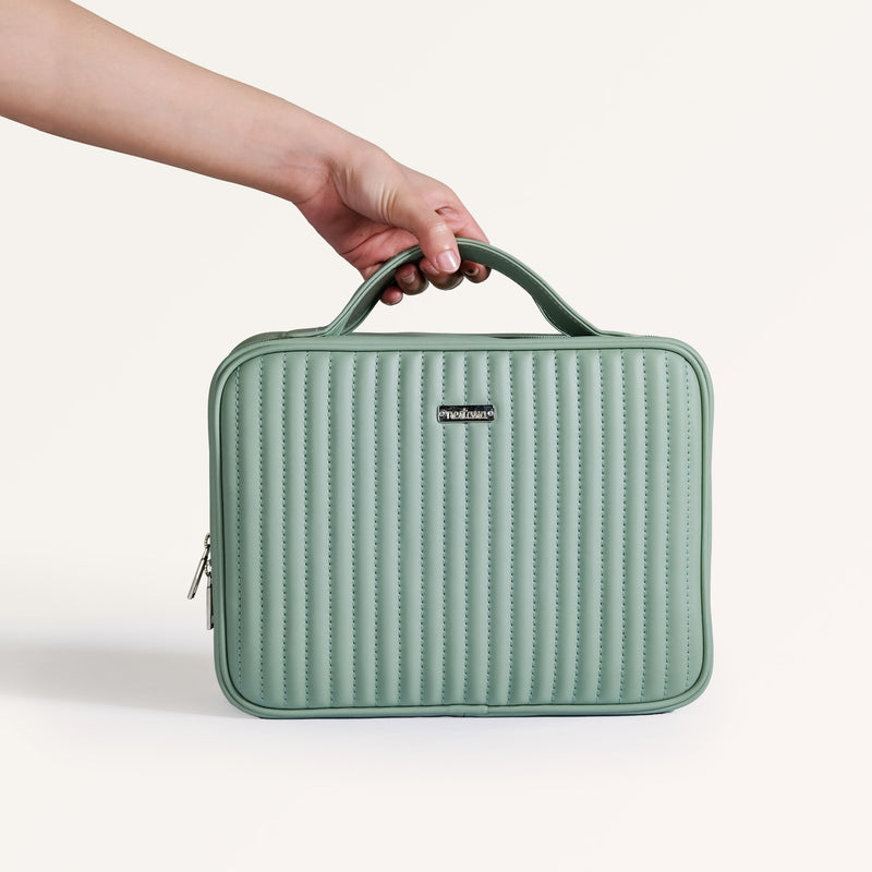 Vegan Leather Travel Kit Green