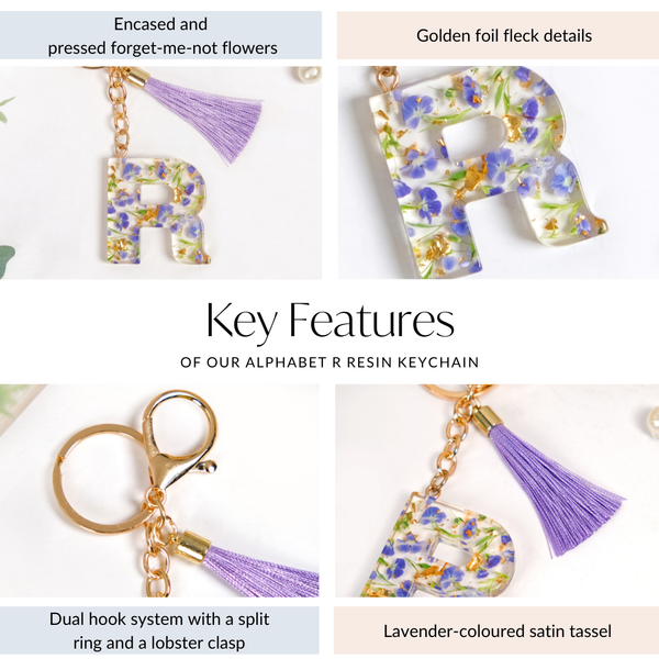 Lush Lilac Floral Accents R Keychain