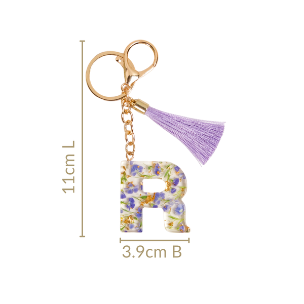 Lush Lilac Floral Accents R Keychain