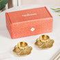 Radiant Bloom Aluminium Tealight Holder Set Of 2