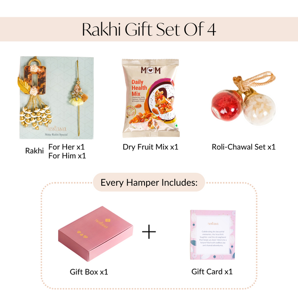 Amber Rakhi Lumba Gift Hamper Set Of 4 In Gift Box