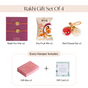 Lotus Rakhi Gift Set Of 4 With Box And Card