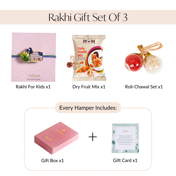 Tiny Horse Raksha Bandhan Gift For Kids Set Of 3 With Box And Card