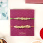 Elegant Green Kundan Rakhi Hamper For Bhaiya Bhabhi