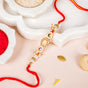 Stone And Pearl White Kundan Rakhi Set For Couple