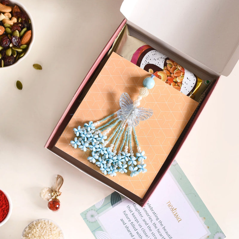 Blue Lumba For Sister Set Of 3 With Gift Box And Card