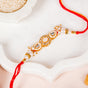 Stone And Pearl White Kundan Rakhi Set For Couple