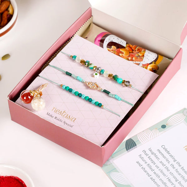Crystal Amulet Raksha Bandhan Hamper Set Of 5 With Gift Box And Card