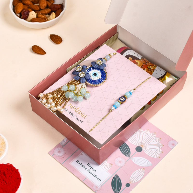 Evil Eye Amulet Rakhi Hamper For Bhaiya Bhabhi