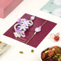 Lavender Pearly Garden Rakhi Lumba Set Of 4 With Gift Box And Card