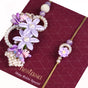 Lavender Pearly Garden Rakhi Lumba Set Of 4 With Gift Box And Card