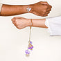 Lavender Couple Rakhi Gift Set Of 4 With Box And Card