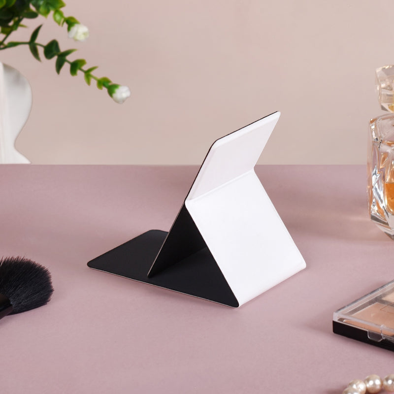 Chic Pocket Mirror White- Chic Pocket Mirror, White Pocket Mirror, Stylish Pocket Mirror, Compact White Mirror, Elegant Pocket Mirror