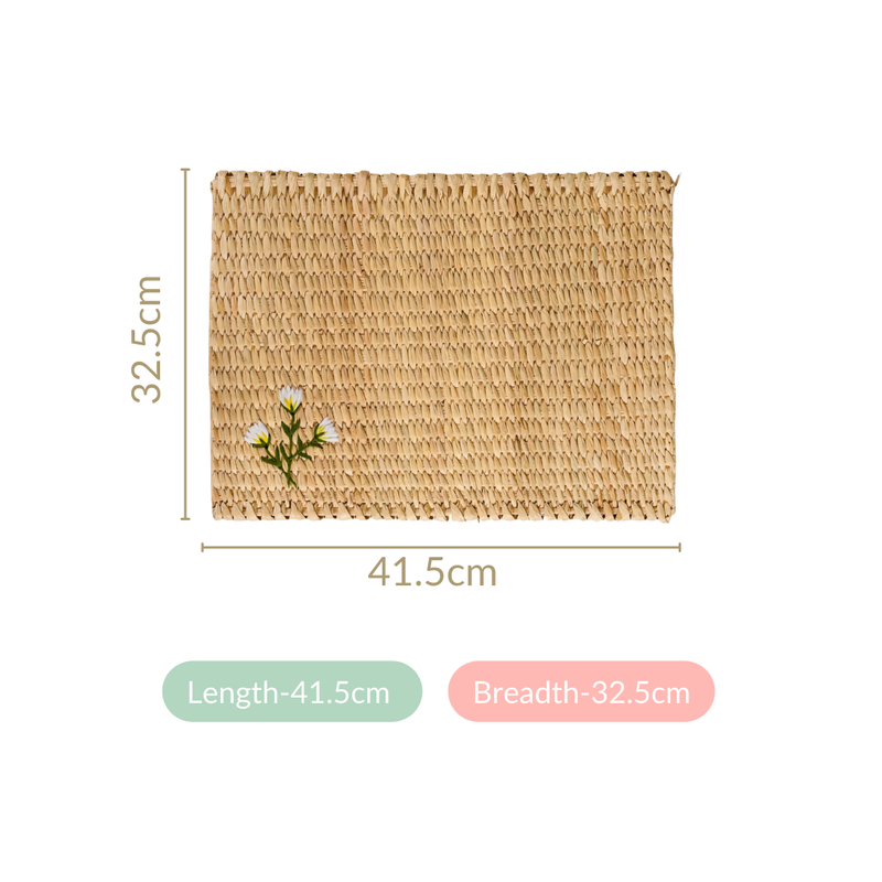 Handwoven Rectangular Kauna Table Mat Set Of 2