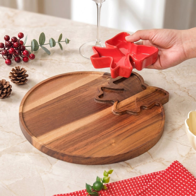Red Bow Chip Dip Platter
