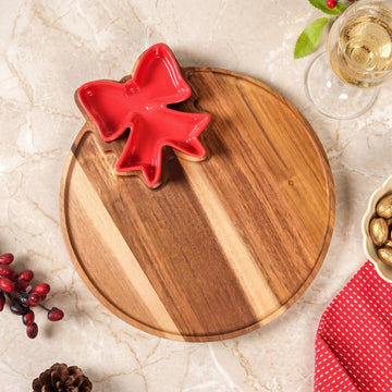 Red Bow Chip Dip Platter