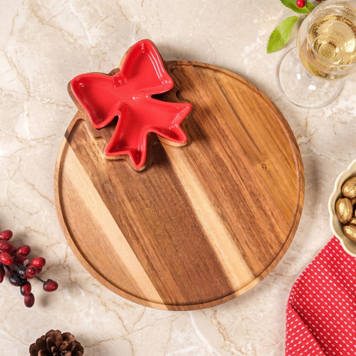 Red Bow Chip Dip Platter