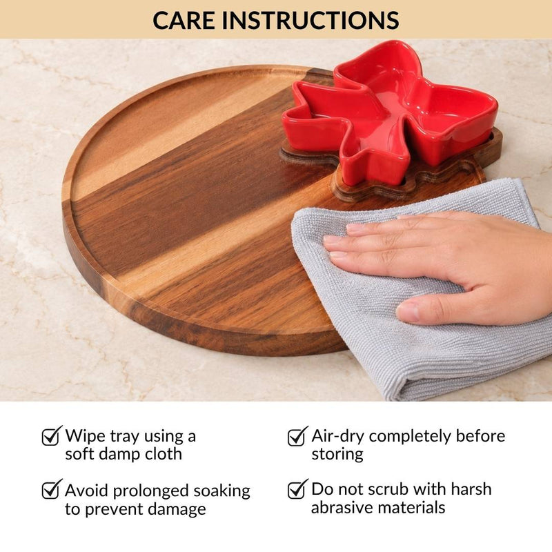 Red Bow Chip Dip Platter