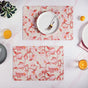 Rectangular Red Poppy Printed Placemats Set Of 6