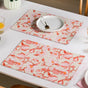 Rectangular Red Poppy Printed Placemats Set Of 6