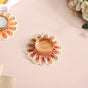 Applique Petal Tea Light Holders With Faux Pearls Set Of 6