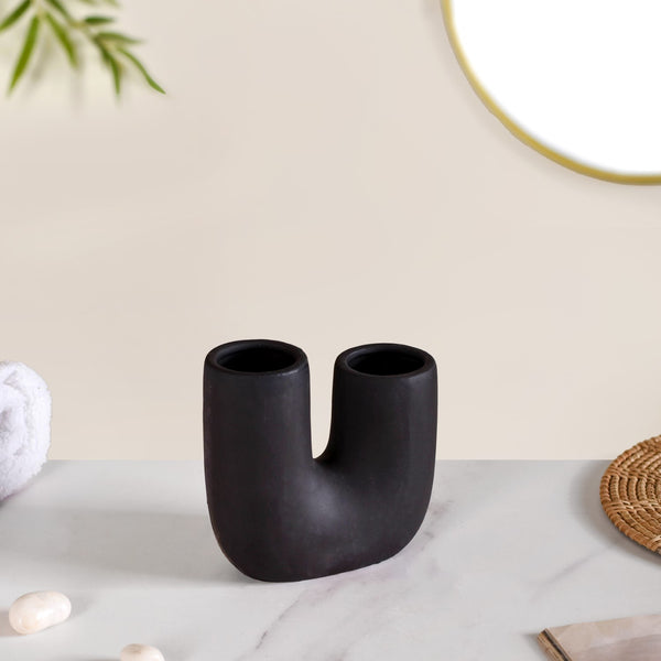 Modern Donut Ceramic Bath Set Of 2 Matte Black