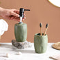 Elegant Ceramic Bathroom Set Of 2 Deep Green