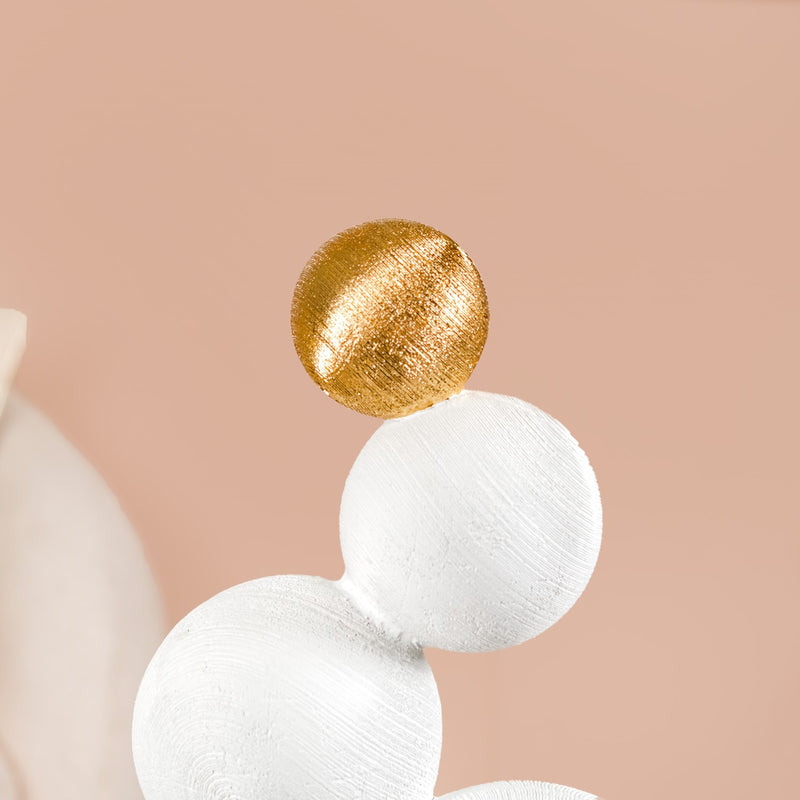 Molecular Geometric Sculpture White And Gold