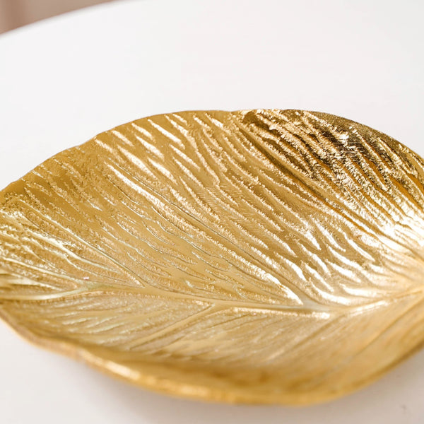 Set of 2 Leaf Plates Gold