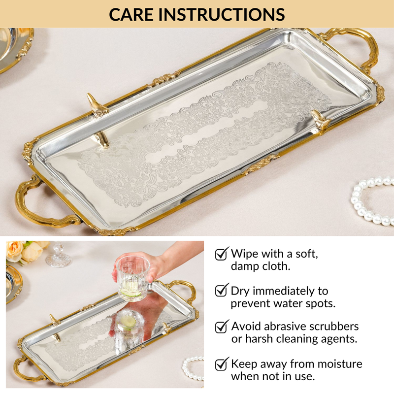 Regal Bird Brass And Stainless Steel Serving Tray