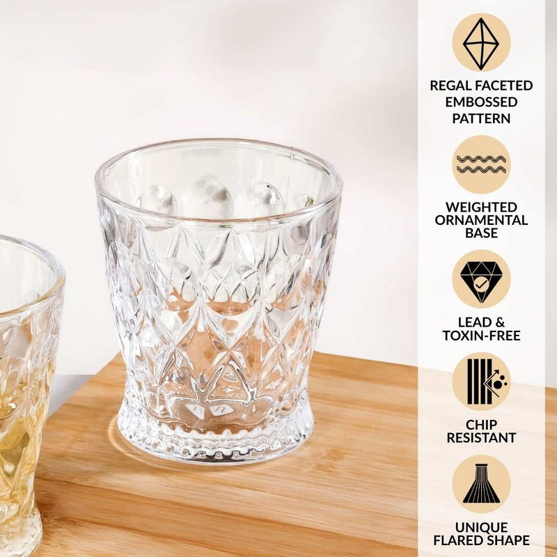 Regal Cut Embossed Glass Set Of 6 245ml