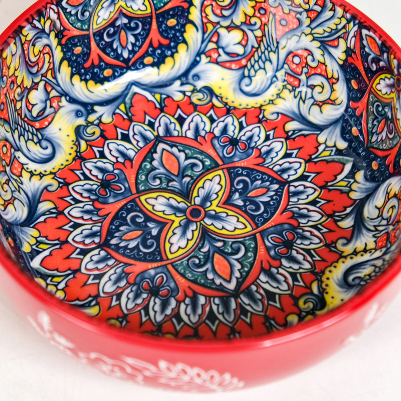 Regal Red Mandala Bowl With Handle 600ml