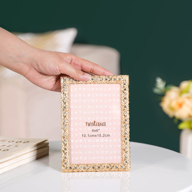 Regal Rhinestone Picture Frame Gold Small 4x6"