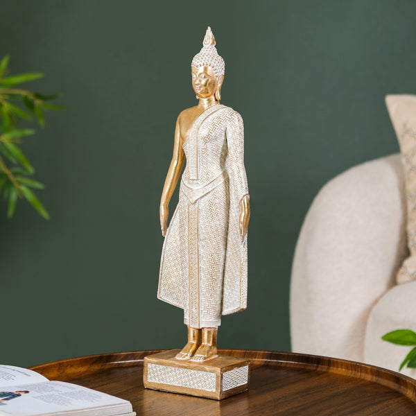 Gold Standing Buddha Decor Statue Large 16 Inch