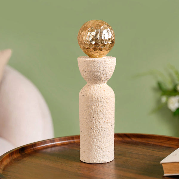 Golden Ball Resin Pole Sculpture