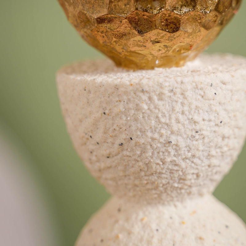 Golden Ball Resin Pole Sculpture