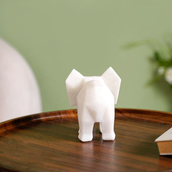 Marble Finish Elephant Sculpture Small