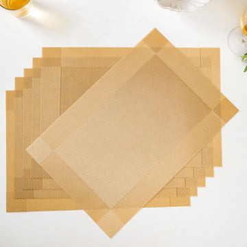 Heat Resistant Reversible Table Mat Set Of 6